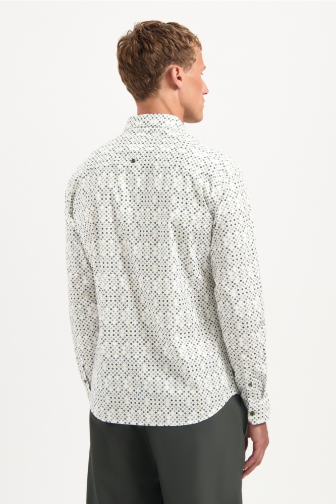 STRETCH SHIRT MET PRINT 29450804 052 DARK GREEN
